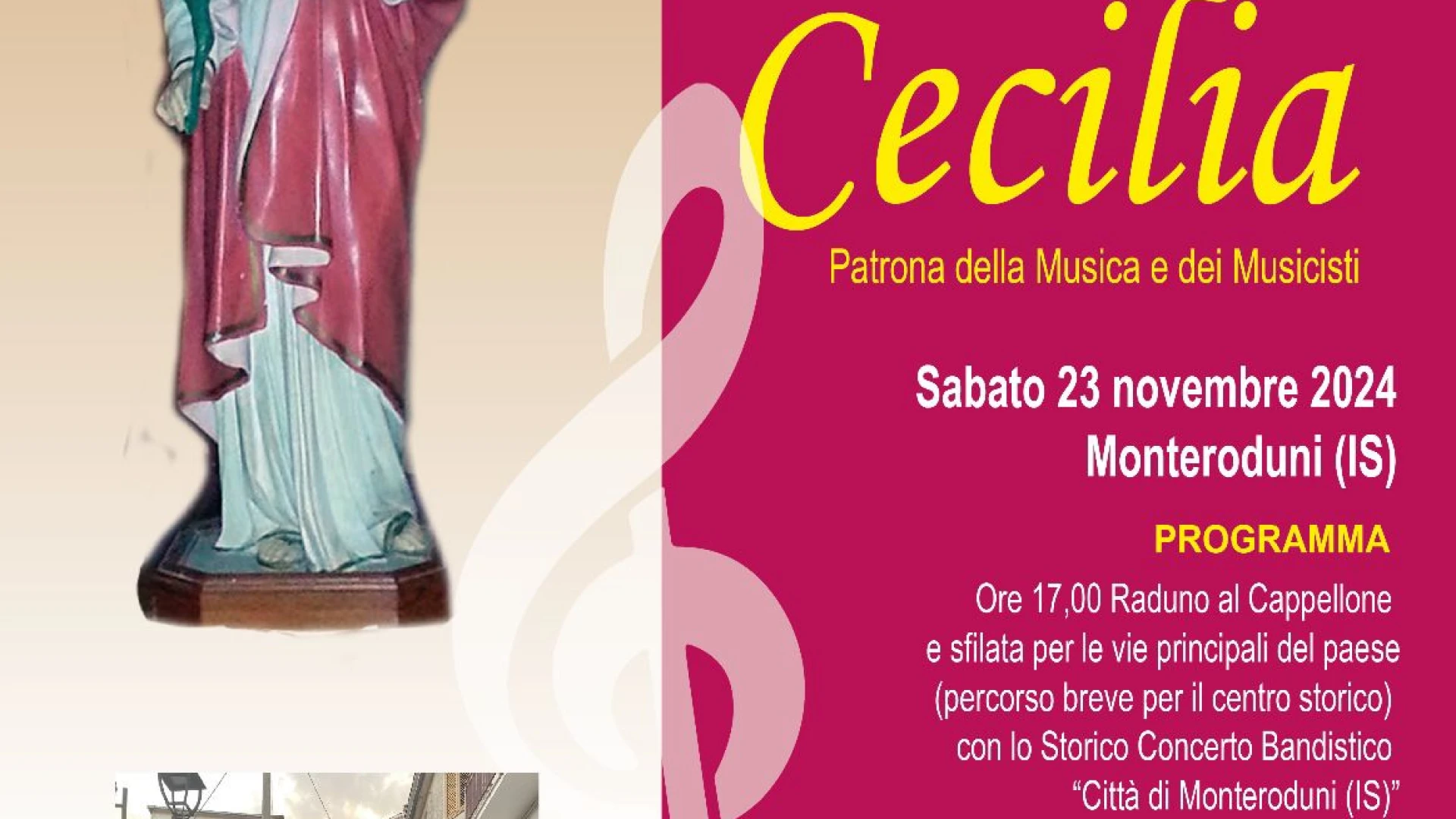 Festa in Onore di Santa Cecilia Patrona della Musica, Monteroduni 23 novembre 2024